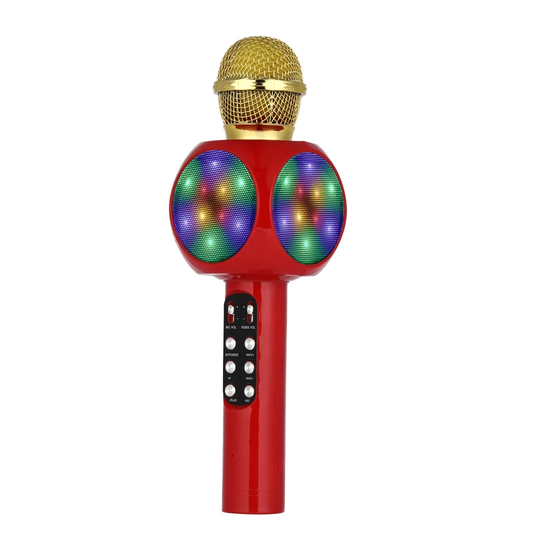 Karaoke Machine Microphone, Wireless Bluetooth Speaker with Magic Voice Changer, Colorful LED Lights,  Toy Gift for Girls Boys