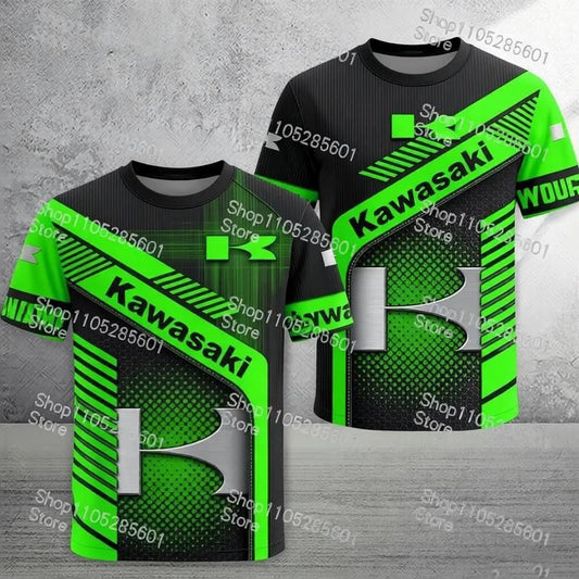 Kawasaki Brand Fashion Sports Style Short-sleeve T-shirt Trendy Print Casual Daily Top