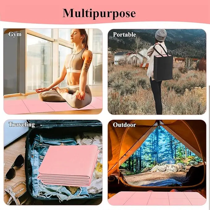 4MM Thick Convenient Yoga Mats Soft Anti Slip EVA Ultralight Indoor Fitness Exercise Foldable Gym Pilates Mat Fitness Equipment