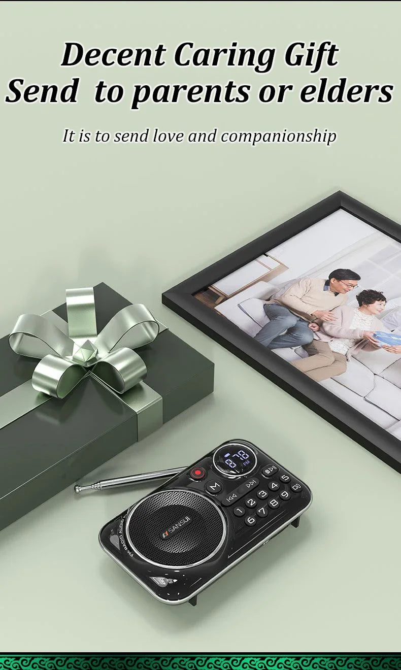 SANSUI F21 Outdoor Portable Multifunctional Walkman FM Radio Bluetooth Speaker MP3 Music Player Supports Recording Headphones