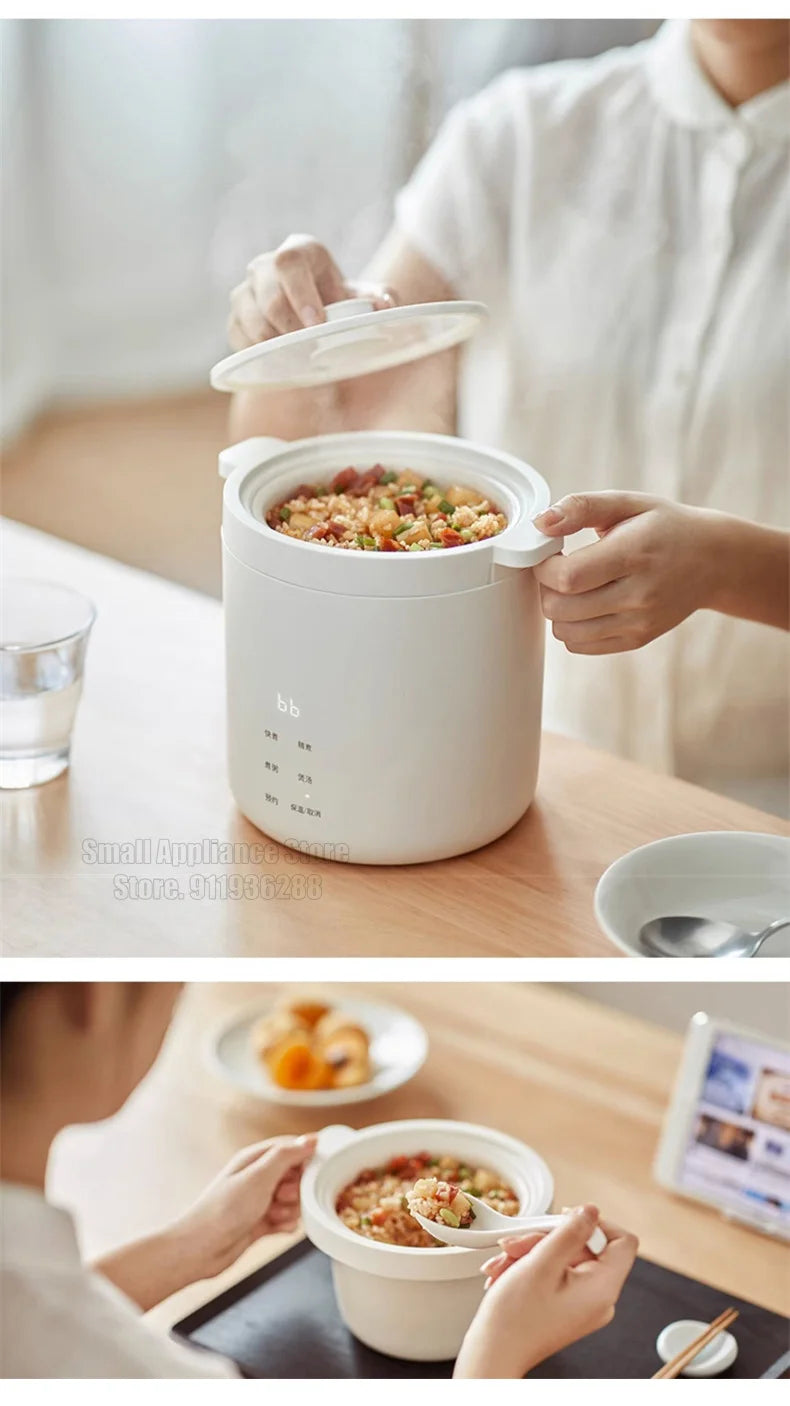 Olayks Rice Cooker 1.2L Multifunctional Electric Cooker 25min Fast Cooking For Dormitory Office Mini Portable Electric Hot Pot