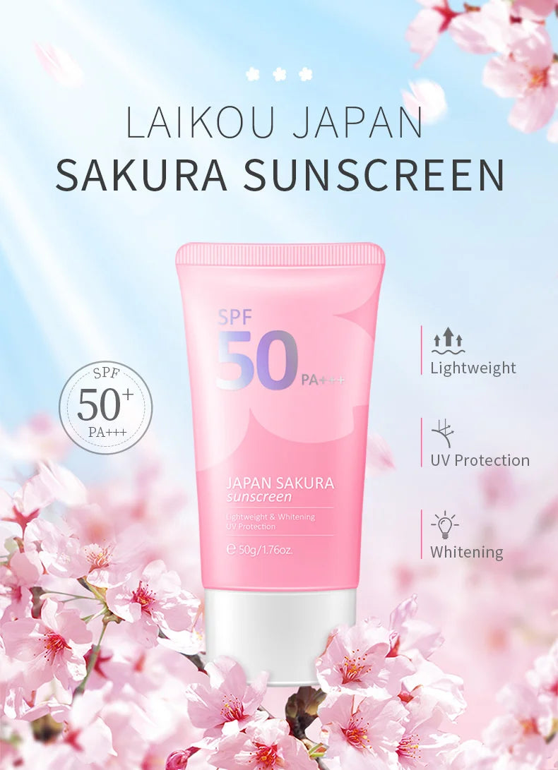 7pcs Sakura Skin Care Set Moisturizing Brightening Sunscreen Cleanser Fine Lines Delay Skin Aging  Nourish Daily Face Care Suit