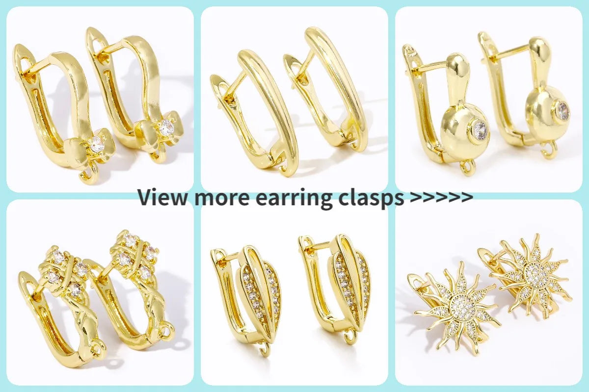 18K Gold Plated Brass Stripe Crimp End Beads Stopper Open Crimp Beads Covers DIY Handmade Crafts Accessories For Jewelry