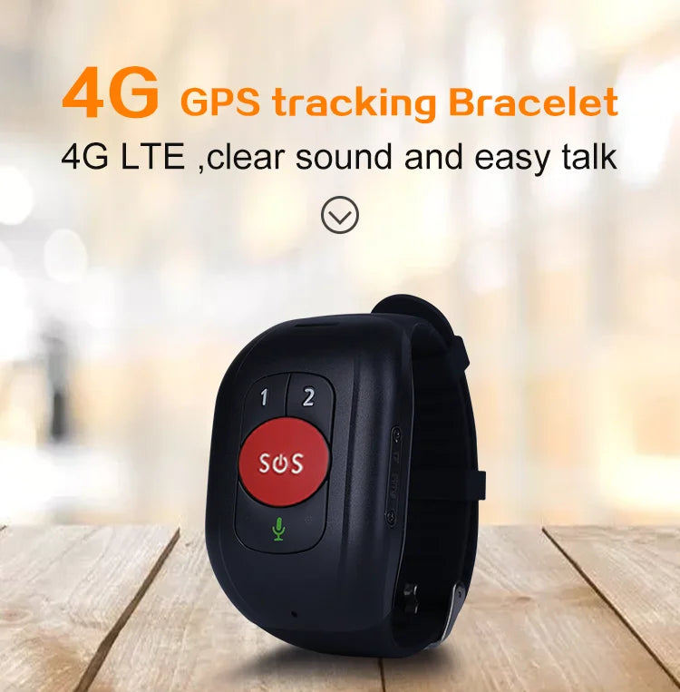 NEW Elderly GPS Tracker 4G SIM SOS Button Wristband GPS Emergency Alarm IP67 Waterproof GPS TrackingHeart Rate Blood Pressure