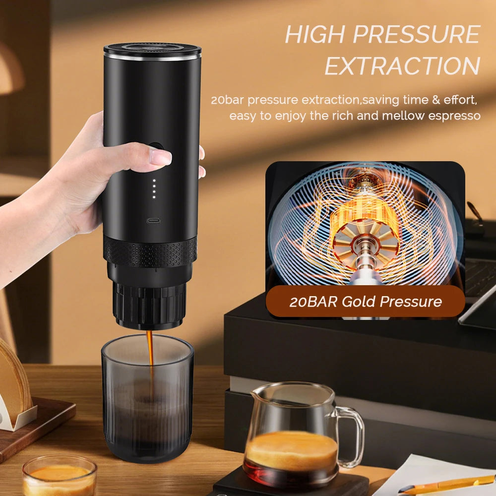 3-in-1 Portable Capsule Coffee Machine Wireless Espresso Coffee Maker Coffee Machine Travel Home Use Automatic Coffee Maker