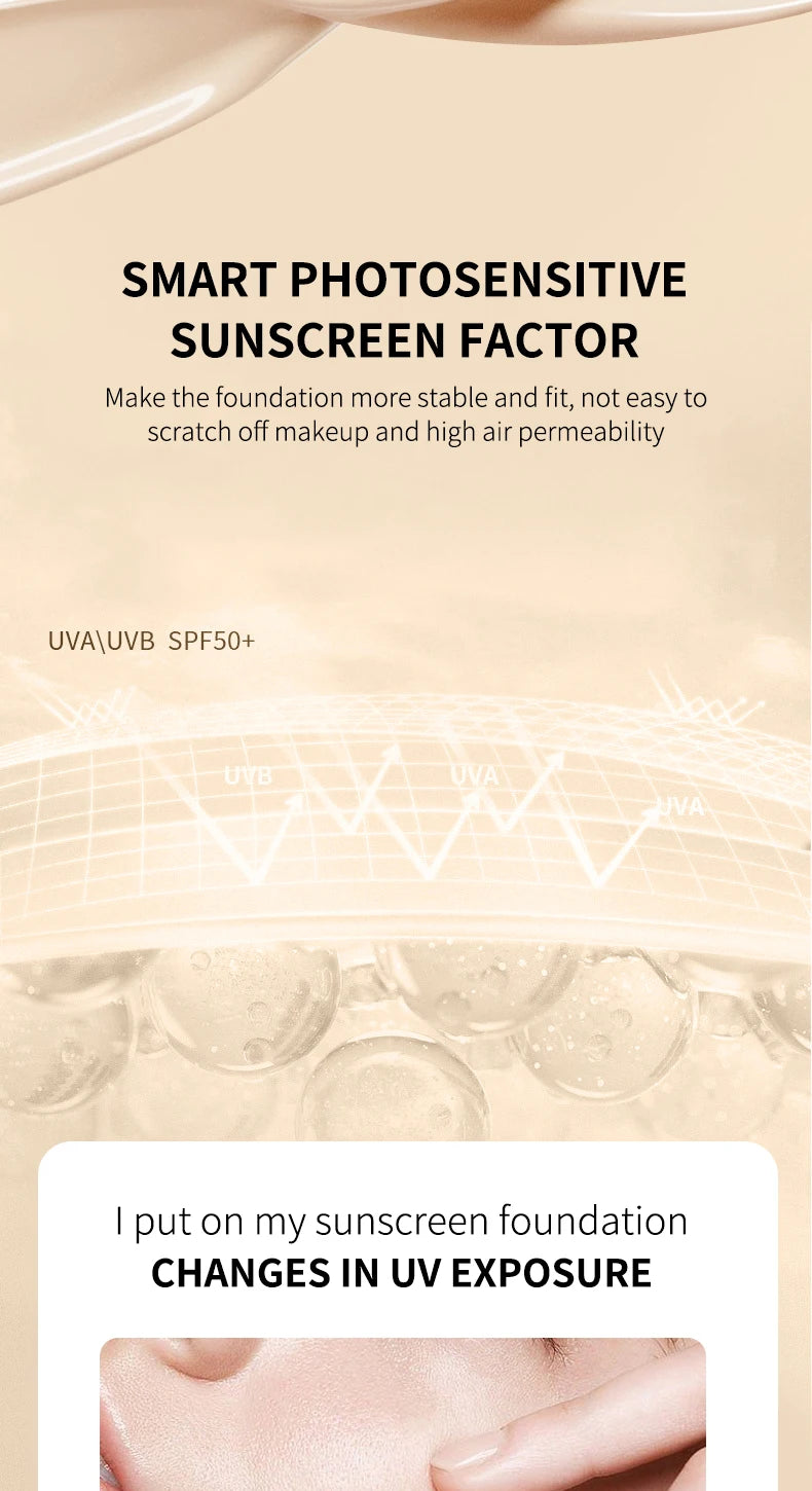 Ocheal 30g CC Cream Foundation Waterproff Concealer Moisturizing Sunscreen Liquid SPF 50+ Long Lasting Brightening Makeup Primer