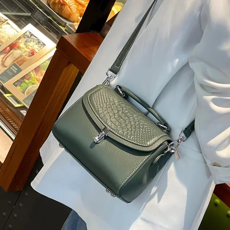 women's mini handbag Ladies' luxury crossbody bag fashionable crocodile pattern design women's genuine leather crossbody bag