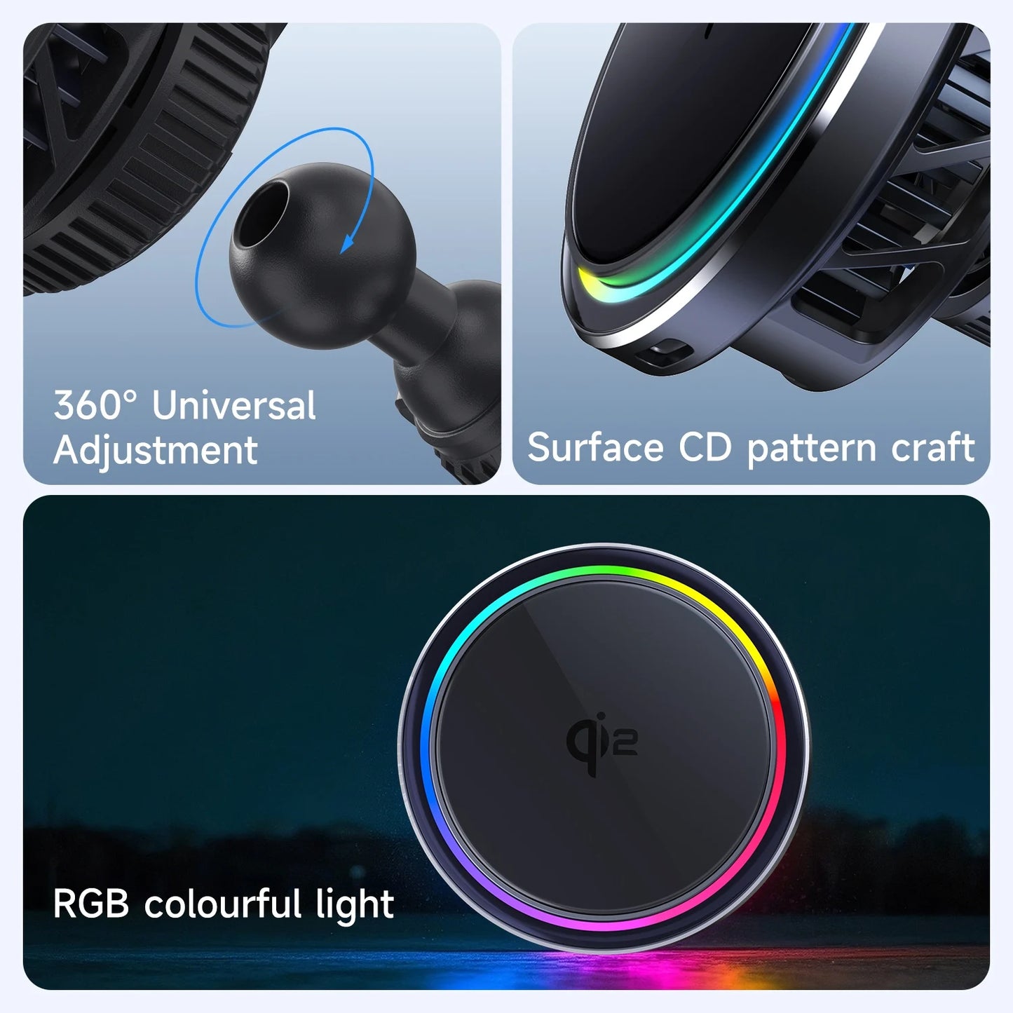 HaaYot QI2 Ice Cooling 25W Magnetic Wireless Car Charger RGB Fast Charging Car Phone Holder Stand For Magsafe iPhone 17 16 15 14