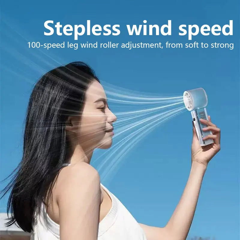 Lenovo Handheld Mini Fan Electric Hand Fans Ice Compress High-Speed Cooling USBRechargeable Portable LED Digital Display