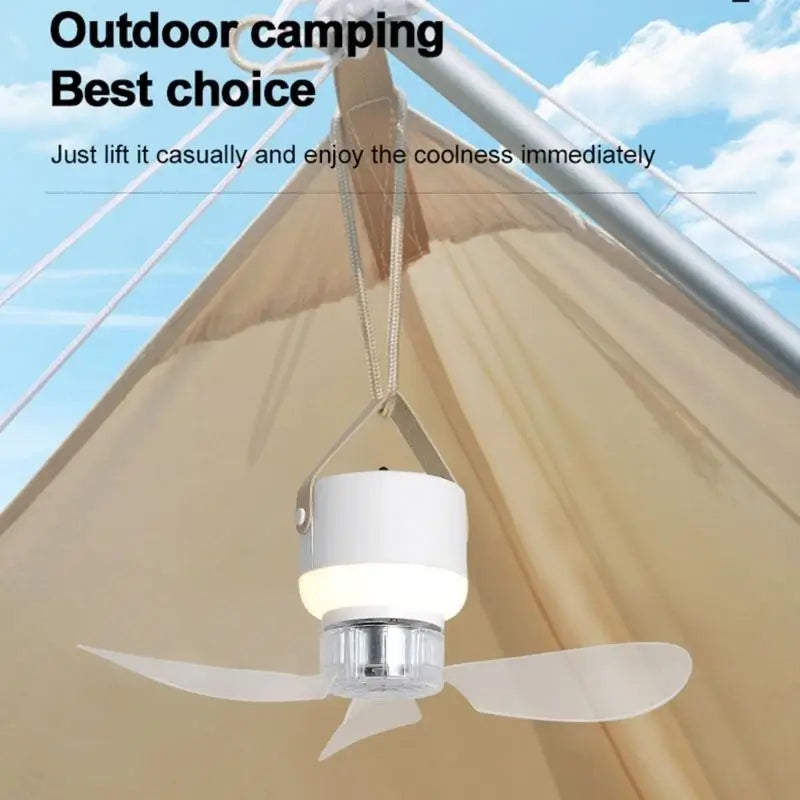 11.4Inch USB Rechargeable Camping Fan With Remote Control And LED Light 3 Speed 3 Brightness Level For Tent Outdoor