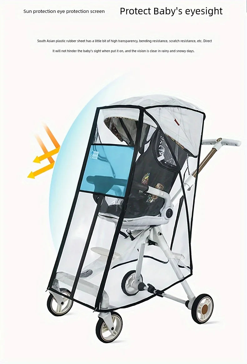 Compact Stroller Rain Cover Baby Stroller Cover for Toddler Umbrella Stroller Lightweight Travel Stroller Windproof Waterproof