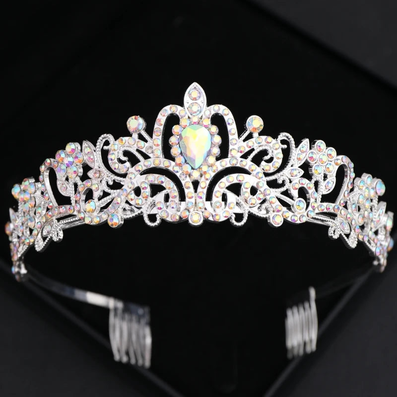 Crystal Bridal Tiaras And Crowns Rhinestone Prom Diadem Crown For Women Bridal Wedding Hair Accessories Jewelry Crown Tiara Gift