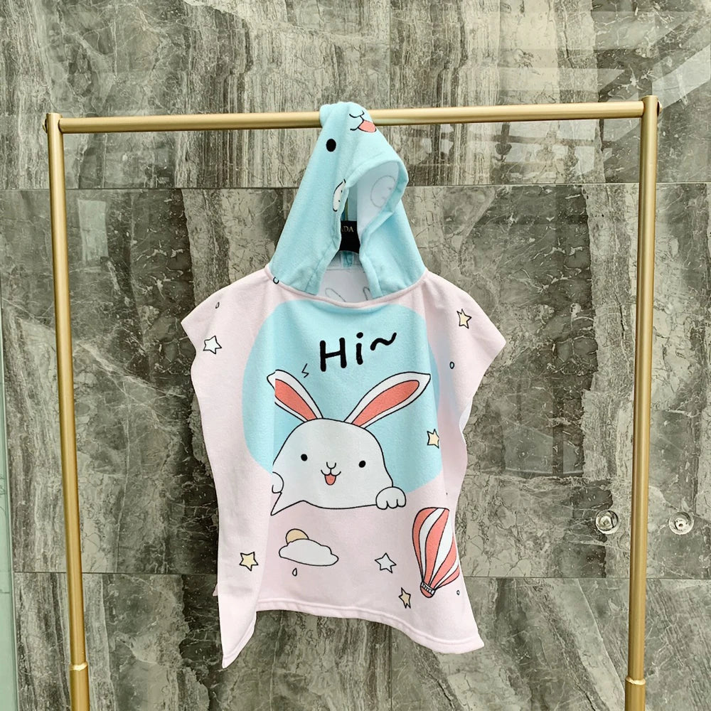 Children Bathing Stuff Kids Hooded Cape Towel Boy Shark Bathrobe Baby Dinosaur Bath Towel Girls Unicorn Beach Towel Wrap Blanket