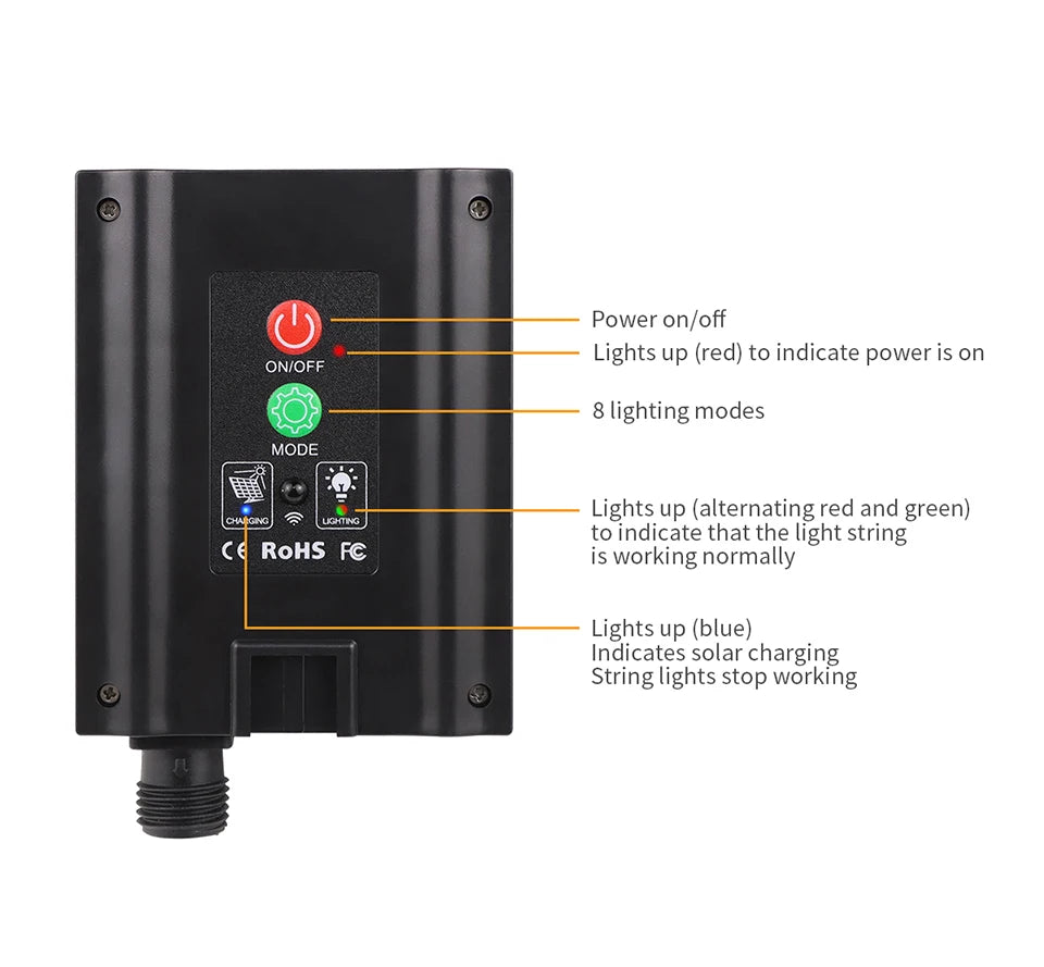 Large Size Solar Panel LED Solar Light Copper Wire Fairy Lamp String 50M 100M Outdoor Waterproof Garden Garland Christmas Decor