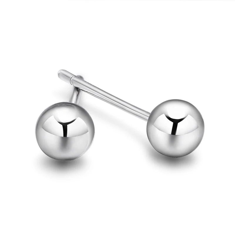 Real 925 Stelring Silver Jewelry Beads Stud Earrings For Women Fashion New XY0277