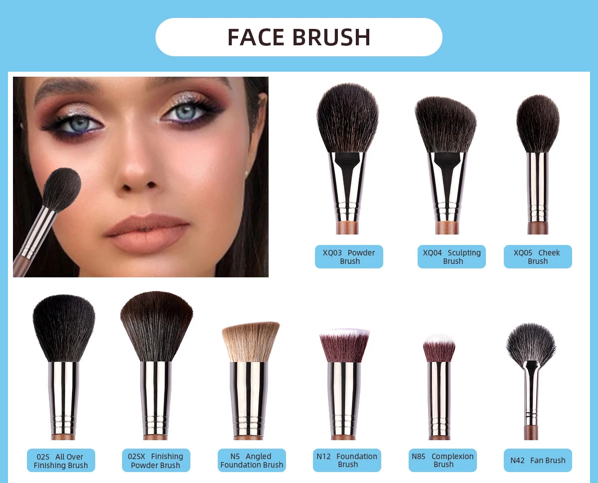 OVW Makeup Brushes Natural Hair Foundation Powder Eyeshadow Contour Professional Makeup brush Set Kit maquiagens