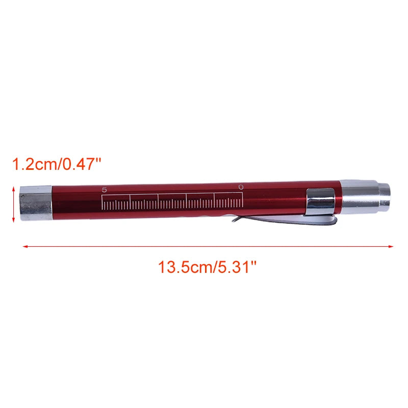White Light Reusable LED Medical Penlight Flashlight With Pupil Gauge Pocket Clip Pen Light Torch Lamp For Nurses Doctors Readin