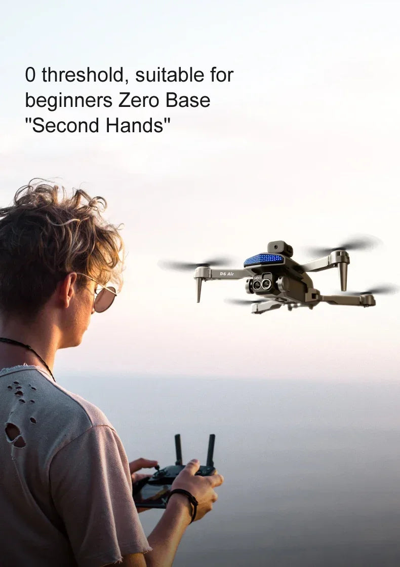 New D6 Mini Drone 4k Profesional 8K HD Camera Obstacle Avoidance Aerial Photography Brushless Foldable Quadcopter Gift Toy 6000M