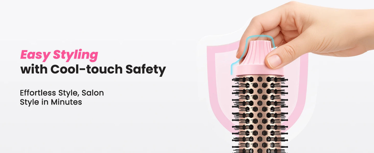 Dual Voltage Ionic Thermal Brush For Curling And Straightening 6 Temperature Settings & LED Digital Display Hot Air Styler