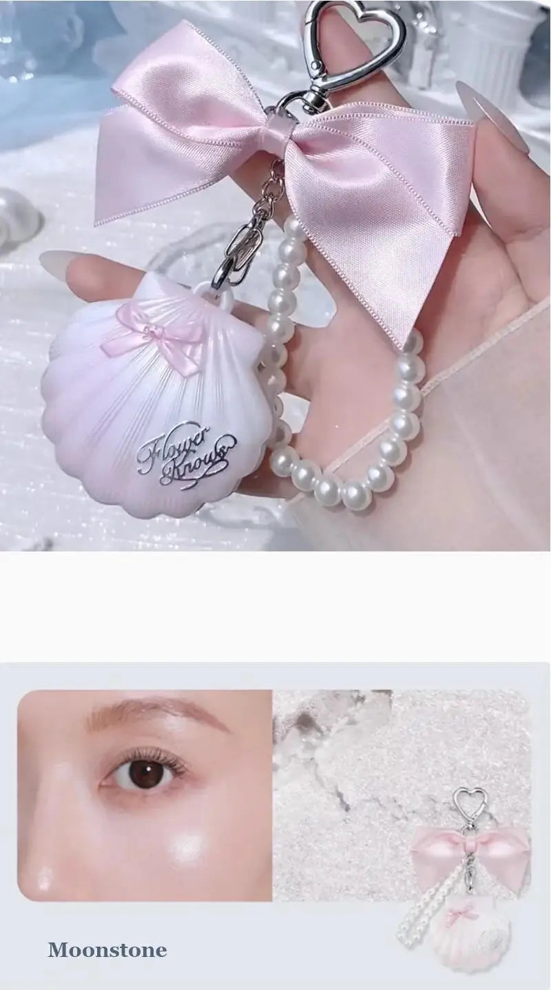 Flowerknows Shell Jewelry Gift Set Makeup Kit Full Professional Glitter Eyeshadow Palette Blush Baked Powder 10pcs Kits