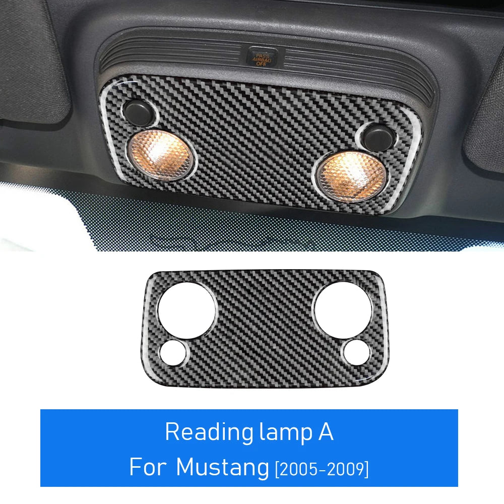 Real Soft Carbon Fiber Sticker For Ford Mustang 2005 2006 2007 2008 2009 Accessories Interior Trim Car Gear Shift Panel Cover
