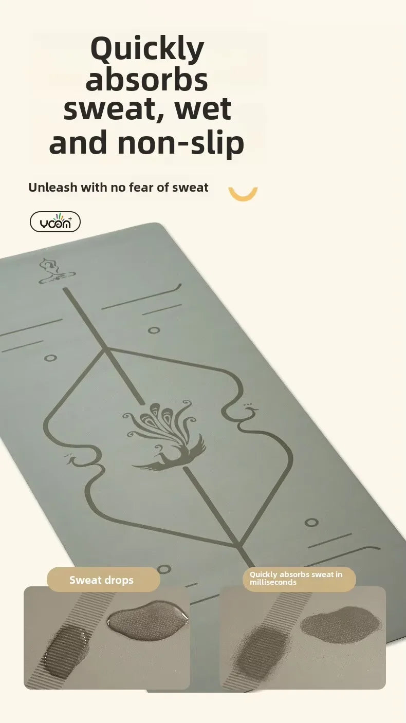 5mm Thick Yoga Mat 2025 - Women's Natural Rubber & PU, Anti-Slip Home Fitness Mat with Custom Design