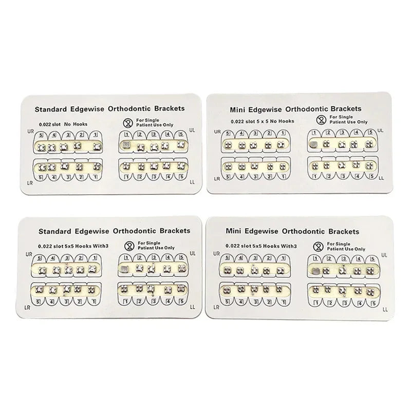 10 Packs Dental Orthodontics Brackets Metal Teeth Bracket Braces Edgewise Without Hook/3 Hook