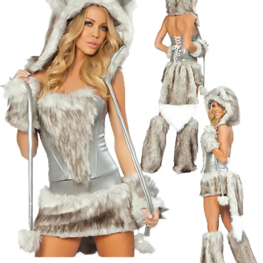 Halloween Cosplay Costume Sexy Holiday Party Dress Suit Woman Backless Fashion Funny Bring Hat Stage Costume Streetwear Clothes