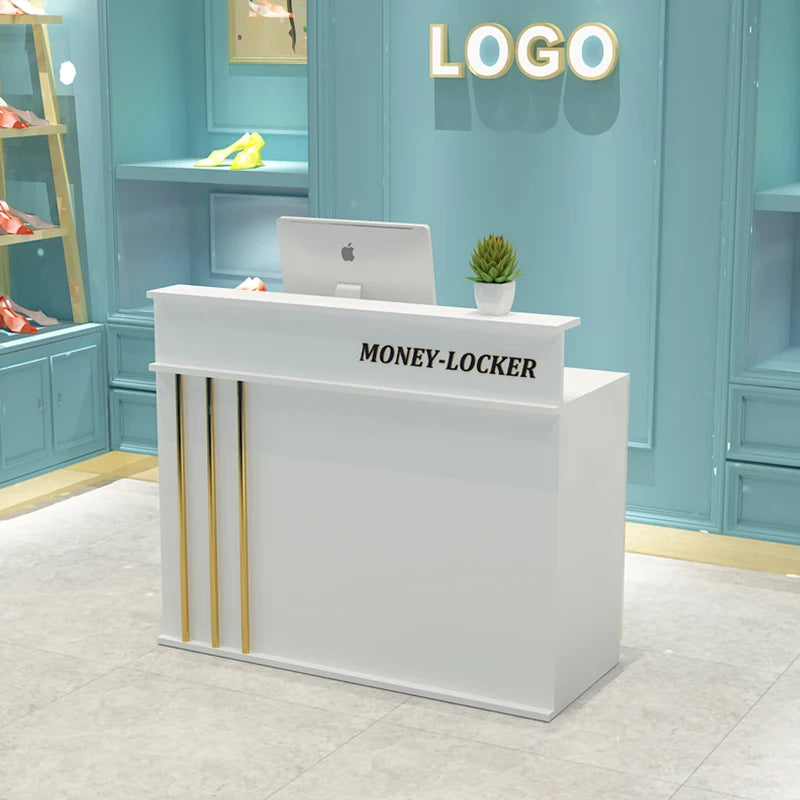 Luxury Unique Reception Desk Professional Aesthetic Design Cool Bar Counter Retro Center Resepsiyon Masası Commercial Furniture