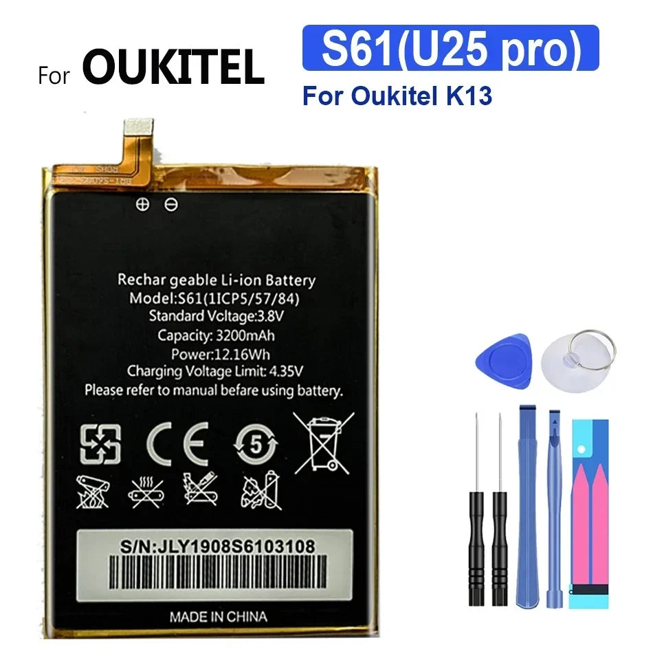 Battery for Oukitel U25 U20 U16 U15 U11 U7(pro Plus MAX) U22 U18 U10 C21 C18 C17 C15 C12 C11 C5 S70 Pro C25 C10 C8 C4 C2 S80 S77