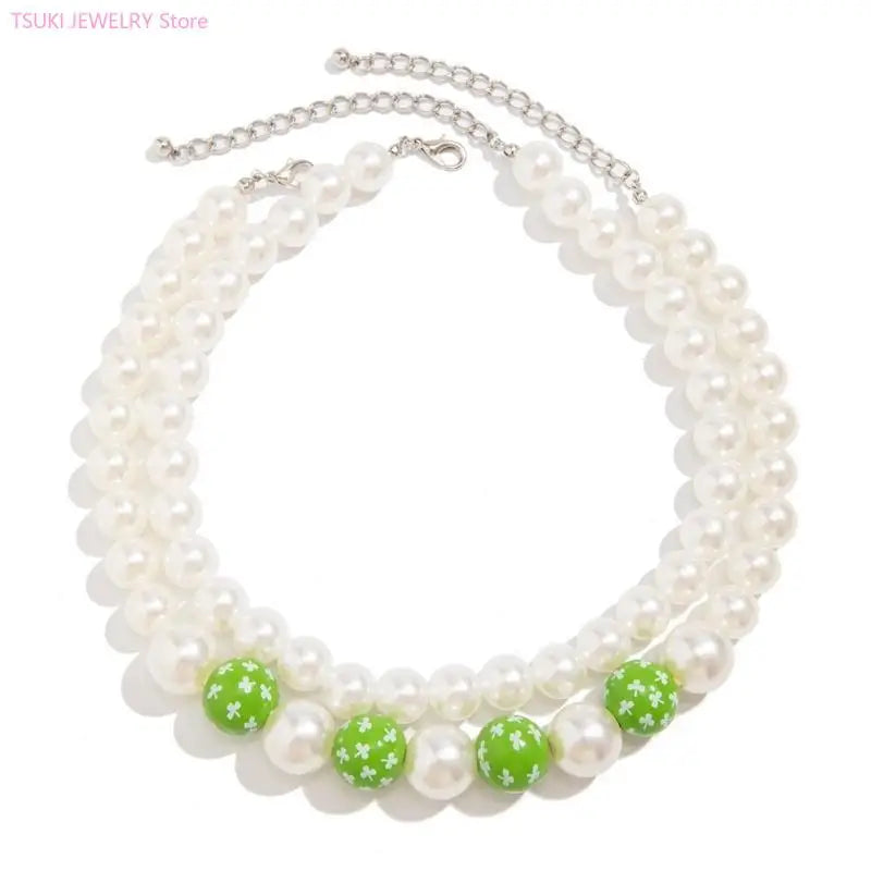 62KE Elegant Wedding Bridal Party Jewelry Adornment Beautiful Beaded Necklace Jewelry