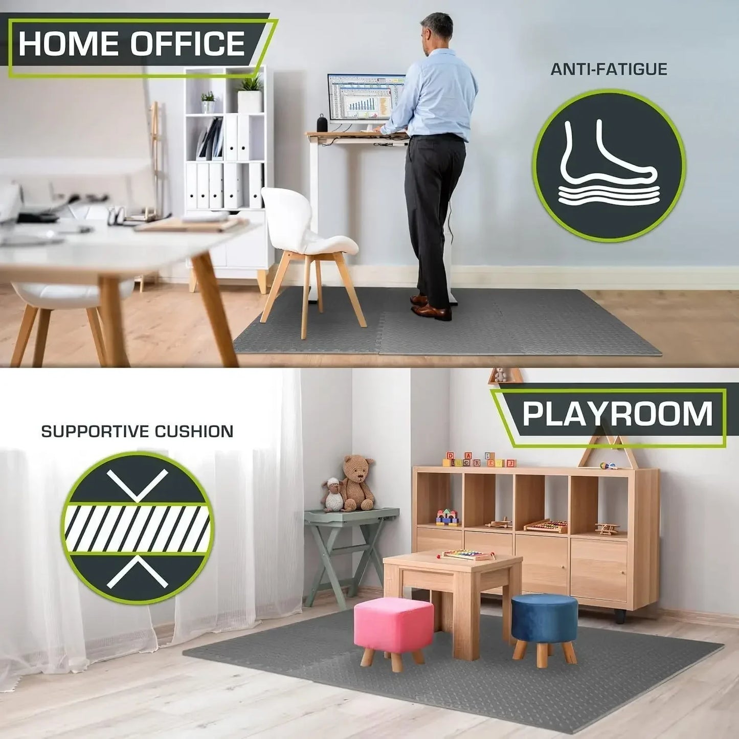 8/16pcs Interlocking Foam Floor Tiles Easy Assembly Fitness Training Rugs Soft Anti-Fall Interlocking Floor Mat Home Yoga Mat