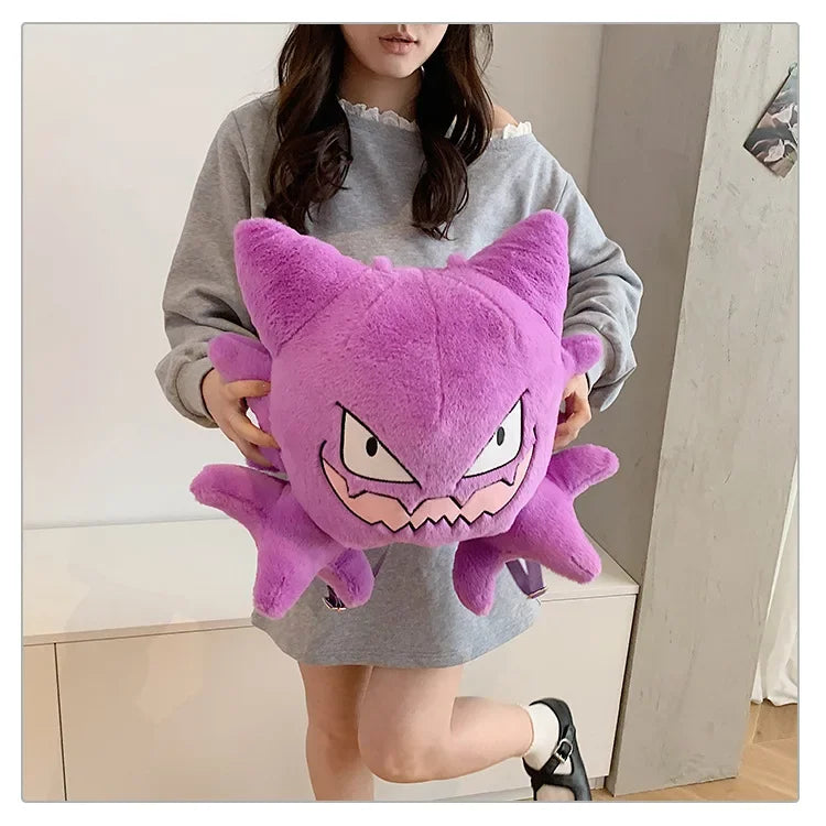Japanese Style Plush Shoulder Bag Raichu Pikachu Eevee Psyduck Gengar Design Crossbody Backpack for Student Daily Outfit Gift