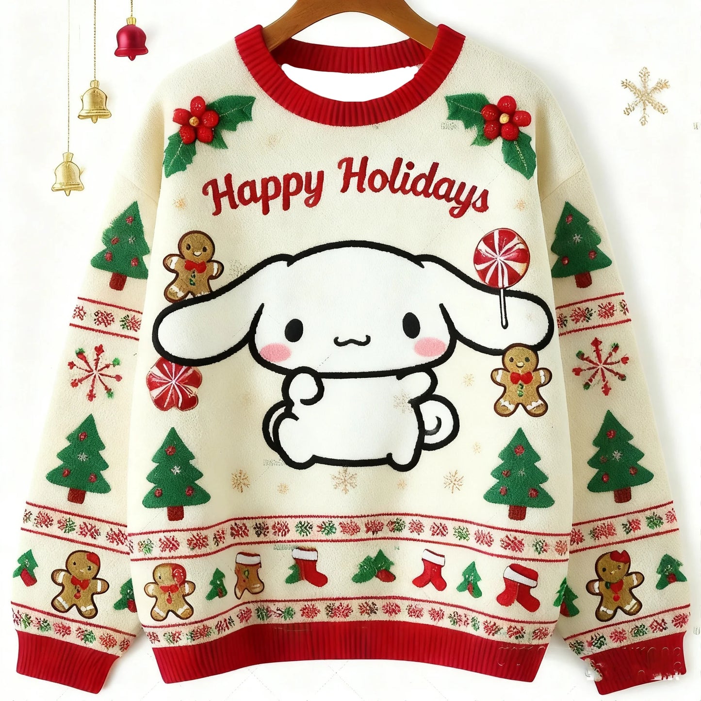 Cinnamoroll Cartoon Ugly Sweater Men's Womens 3d Sweater Sanrio Cute Ugly Christmas Sweater Anime Xmas Gifts Family Matching
