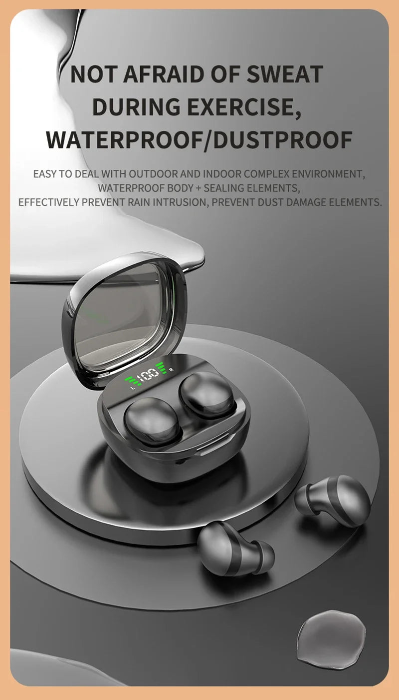 Mini Wireless Bluetooth 5.3 Headset Small Earbuds Sleep Sports Invisible Headphones HD HIFI Bass Sound Quality Earphones