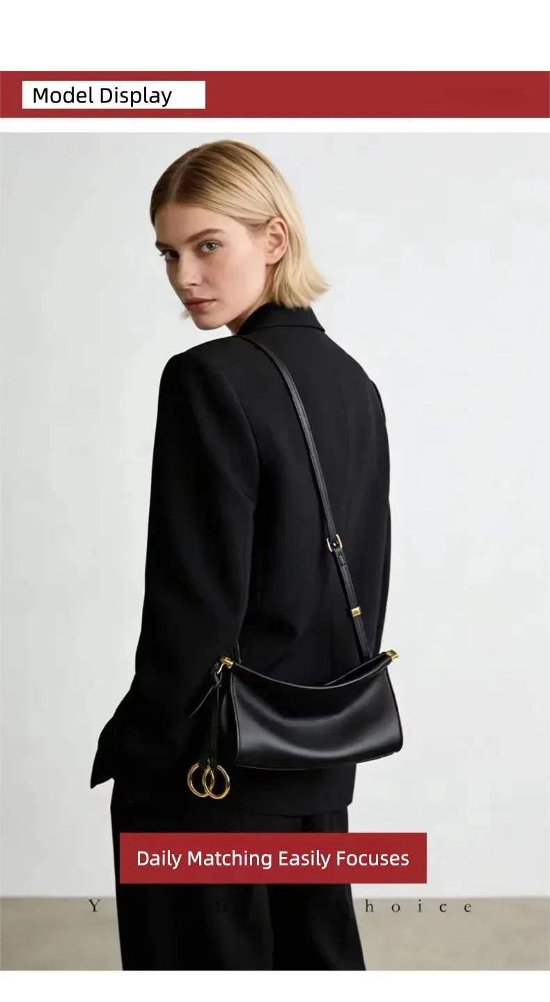 Fashionable Crossbody Bag for Women, Lightweight and Versatile Shoulder Bag, Mobile Phone Bag, Color-Blocking Design, Niche High-End Commuter Bag