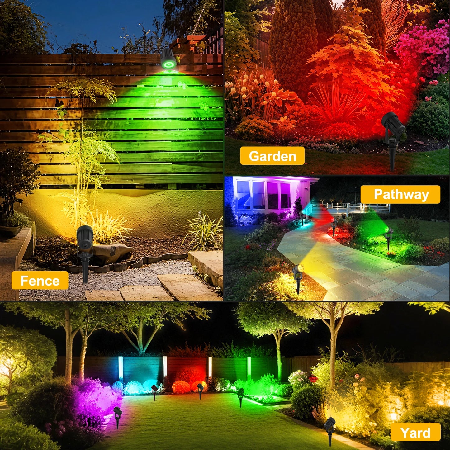 RGB/3000K/6000k Solar Garden Light Outdoor Solar Power Spotlight IP65 Waterproof Wall Light Lawn Lamp For Yard Lawn Walkway