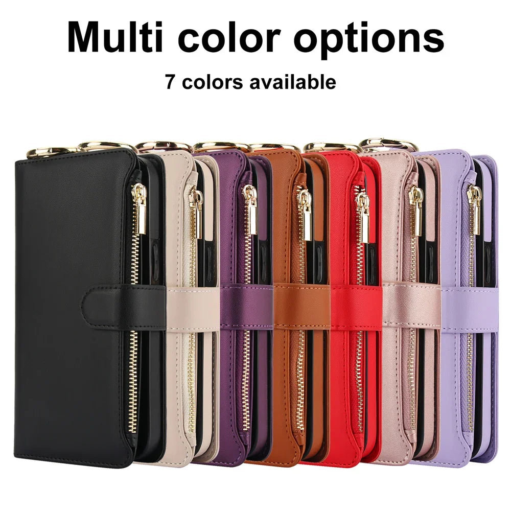 Crossbody Wallet Phone Case For Samsung Galaxy S23 S21 FE S24 S22 Plus S25 Ultra A13 A14 A15 A52 A52S A53 A54 A55 A72 A73 5G