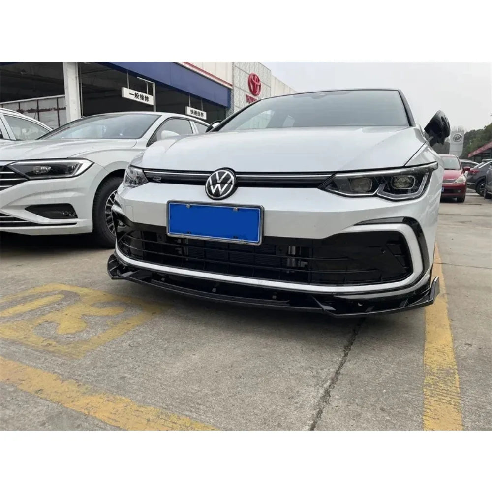 For Volkswagen VW Golf 8 MK8 Ⅷ R GTI GTD GTE 2019 To 2023 Front Bumper Lip Splitter Spoiler Diffuser Body Kit Auto Accessories