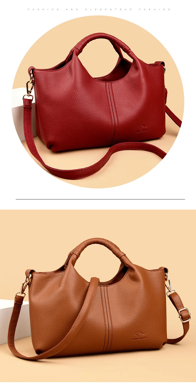High Quality Soft Leather Women's Handbag Tote Bag Fashion Luxury Women Shoulder Bag Trendy Female Commute Crossbody Bags Wallet