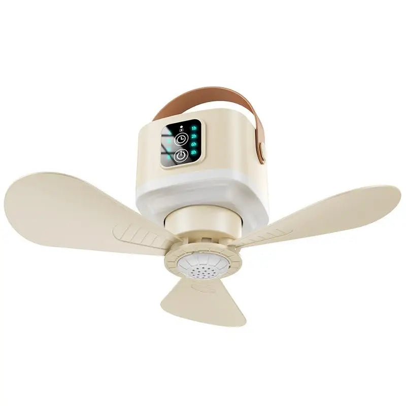 New Portable Rechargeable Ceiling Fan Wireless USB Hanging Fan With Timed remote control for Students Dorm Bed Outdoor Camping