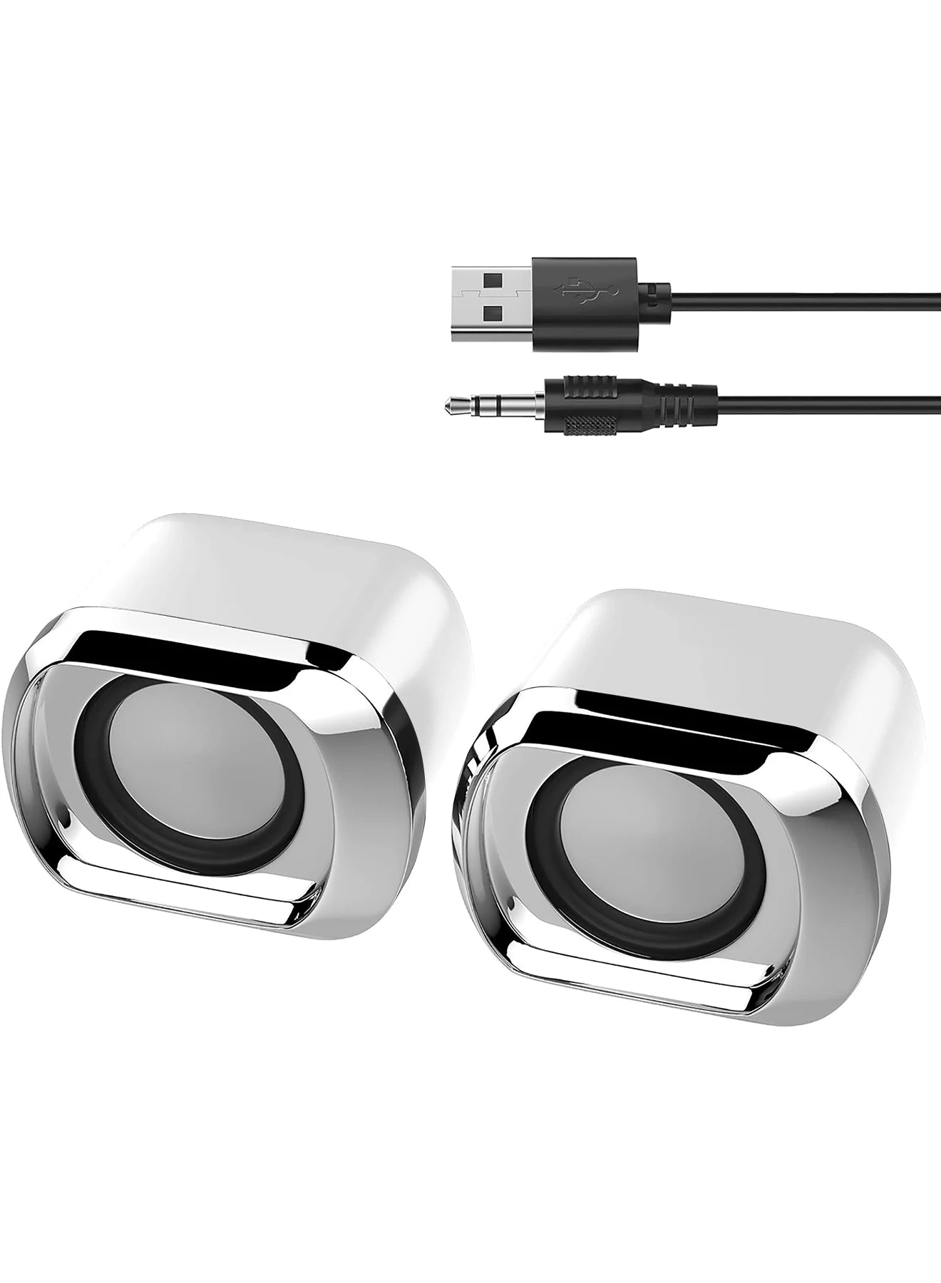 Computer Speaker - Compact and Delicate Laptop Speakers with Volume Control and 3.5 Mm Audio Plug, USB-Powered Desktop Speaker