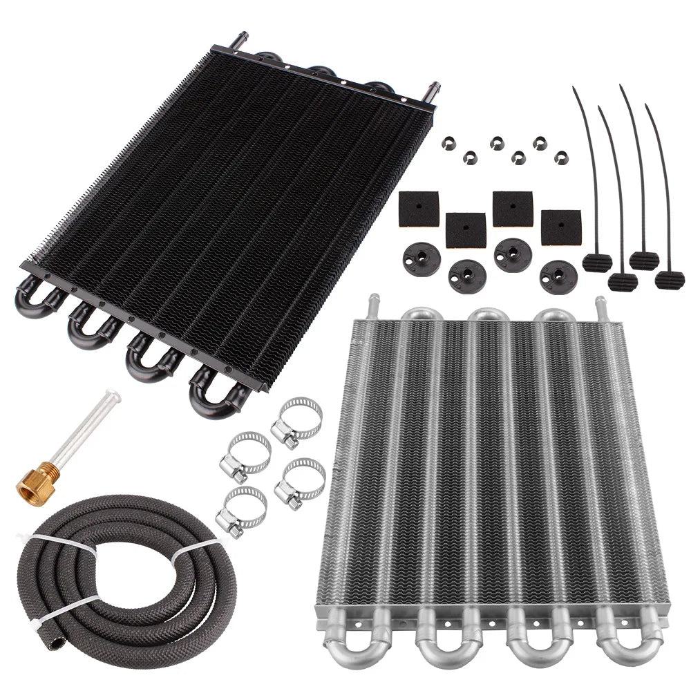4 Row 6 Row 8 Row Aluminum Universal Oil Cooler Oil Radiator Car Air Conditioning Tube Belt Auto-Manual Radiator Converter Kit