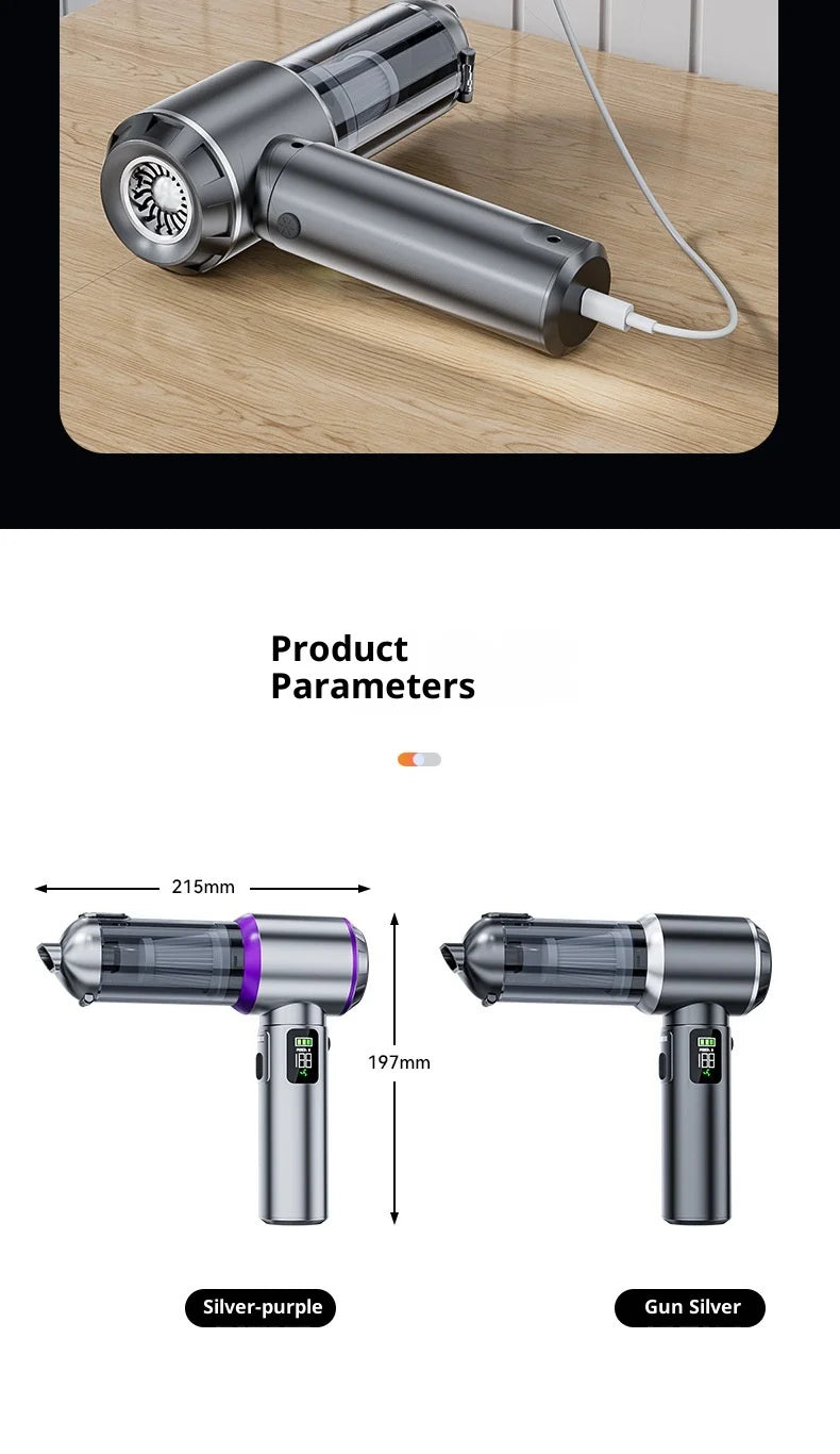 Car Vacuum Cleaner High Power Portable Handheld Wireless Brushless Motor Cleaning Machine Powerful Air Duster for Home Appliance