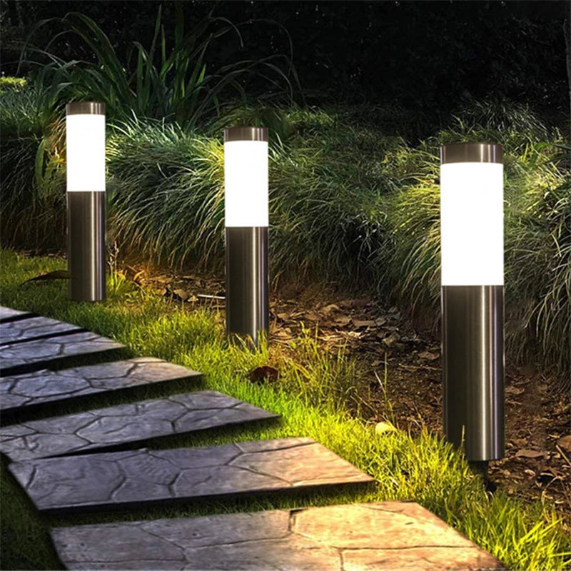 Solar Garden Light Solar Stainless Steel Garden Path Light Outdoor Landscape Light Gate Column Patio Yard Driveway Lawn Light