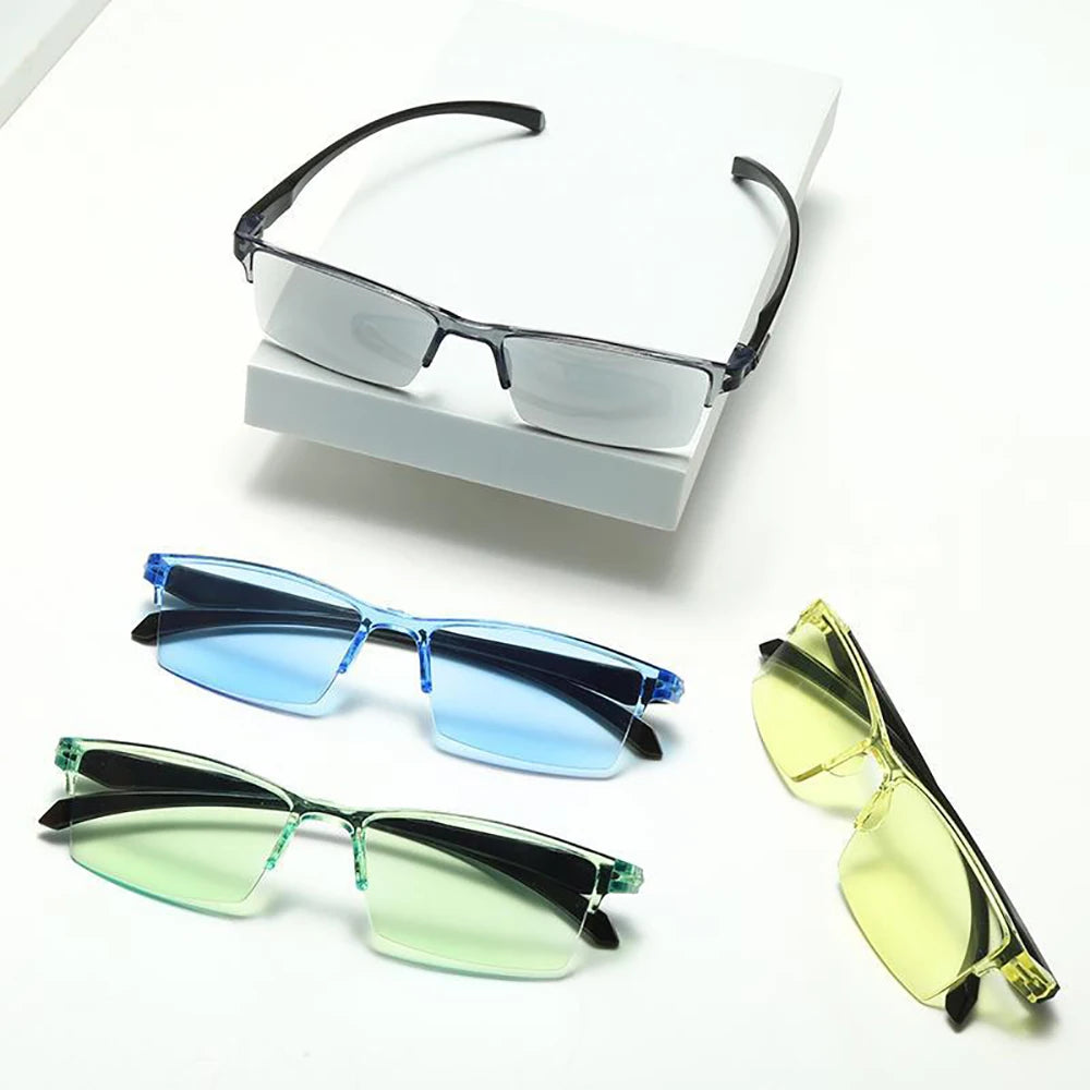 Intelligent Zoom Frameless Reading Glasses Fashion Presbyopia Glasses Hyperopia Glasses Unisex Anti-reflective Computer Eyeglass