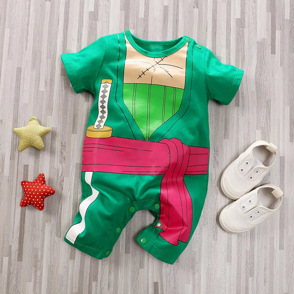 Newborn Clothing Handsome Anime Role Play Cotton Comfortable Soft Boys And Girls 0-18 Summer Short Sleeved Baby Jumpsuit