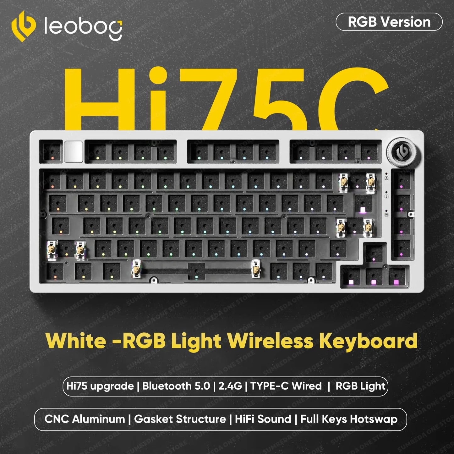 Leobog Hi75C Hi75 Hi75C Pro Aluminum Wireless Custom Mechanical Keyboard Kit Gaming Bluetooth 2.4G Wired Hotswap Gamer Keyboard