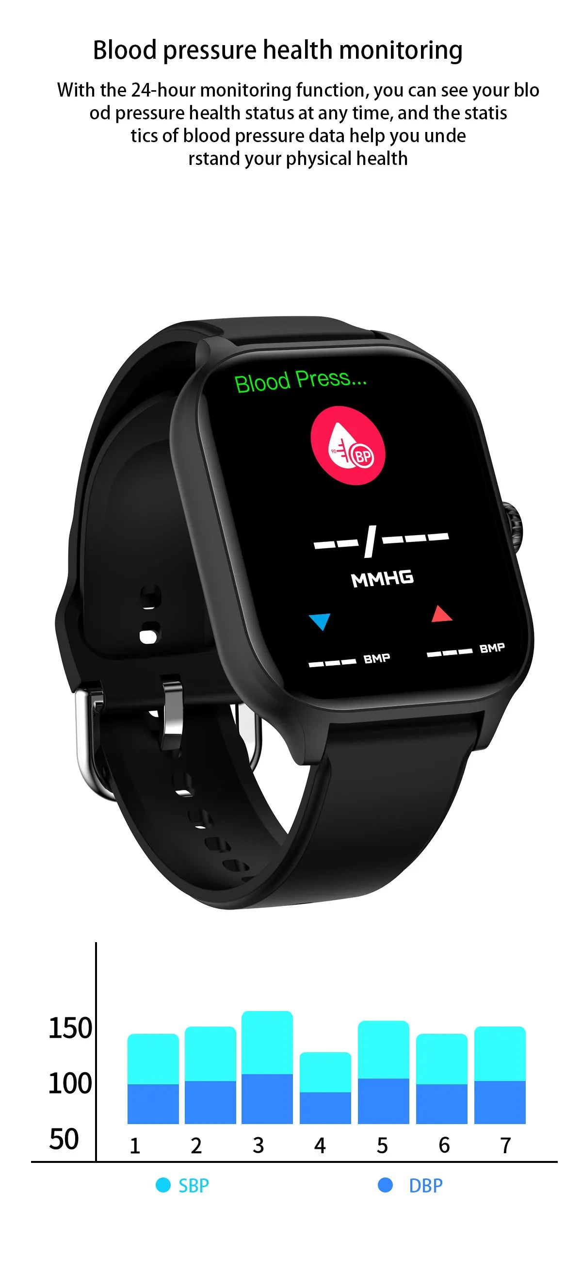 NEW 2.01'' Smartwatch Fitness Tracker Clock Sports Smartband Blood Pressure Monitor Smart Watches for Men Women IOS Android 2026