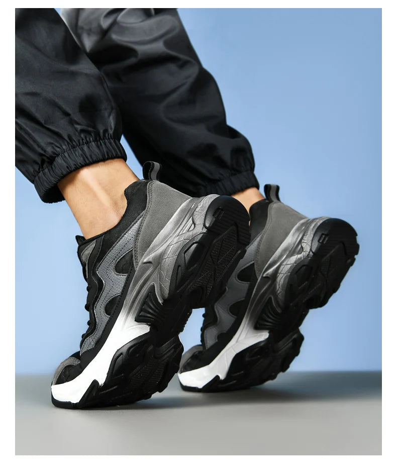 Sports shoes men's four season casual fashion outdoor thick sole breathable comfortable anti slip wear-resistant casual sneakers